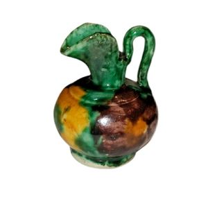 Mexican 3" Vintage Hand Painted Art Pottery Vase